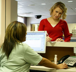 patient at front desk